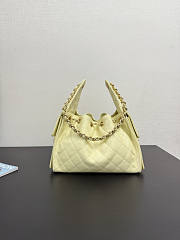 Chanel 25 Small Handbag Light Yellow Calfskin Gold 30x26x14cm - 5