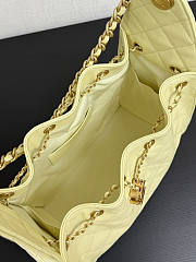 Chanel 25 Small Handbag Light Yellow Calfskin Gold 30x26x14cm - 4