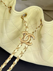 Chanel 25 Small Handbag Light Yellow Calfskin Gold 30x26x14cm - 3