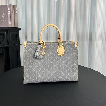 Louis Vuitton LV OnTheGo MM Grey Denim 35x27x14cm