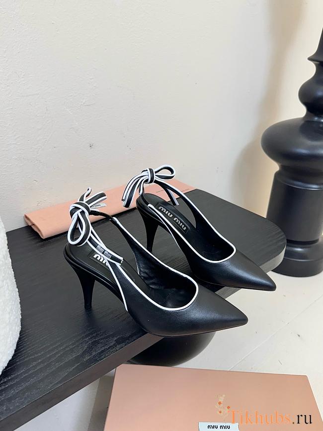 Miu Miu Nappa Leather Slingback Pumps Black 9cm - 1