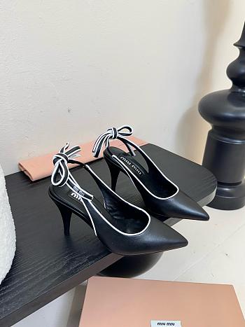 Miu Miu Nappa Leather Slingback Pumps Black 9cm
