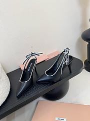 Miu Miu Nappa Leather Slingback Pumps Black 9cm - 2