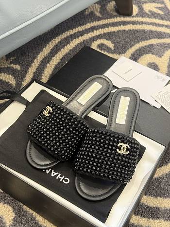 Chanel Black Slides 26