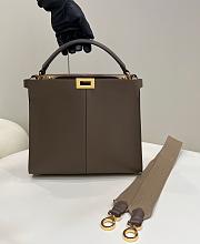 Fendi Dark Brown Leather Medium Peekaboo 30x11x27cm - 1