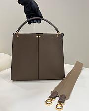 Fendi Dark Brown Leather Medium Peekaboo 30x11x27cm - 3