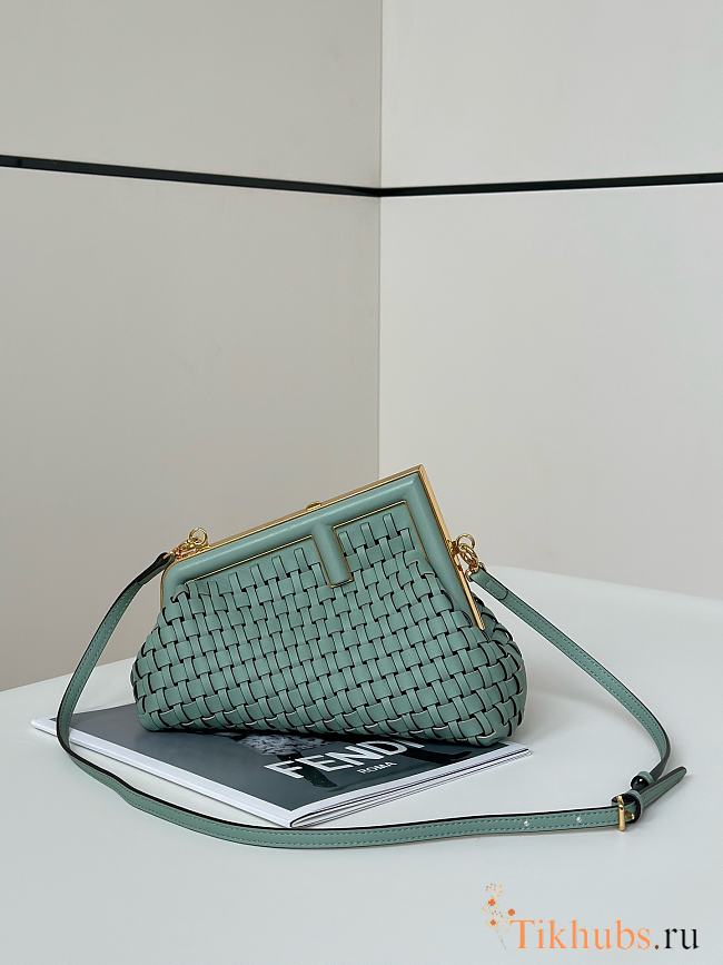 Fendi First Small Bag Mint Green Interlocking 26x9.5x18cm - 1