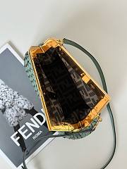 Fendi First Small Bag Mint Green Interlocking 26x9.5x18cm - 3