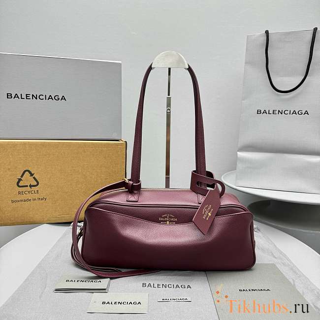 Balenciaga Carrie Bowling Bag Medium Red 34x12x12cm - 1