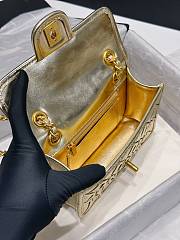 Chanel Mini Flap Bag Gold Metallic 19x13x5.5cm - 5
