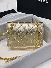 Chanel Mini Flap Bag Gold Metallic 19x13x5.5cm - 4