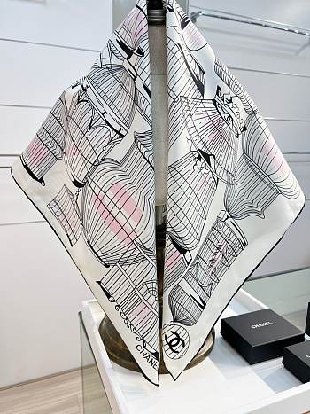 Chanel White Scarf 90x90cm