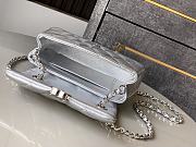 Chanel Clutch With Strap Silver Lambskin 16.5x10x5cm - 5
