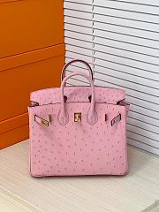 Hermes Birkin 25 Bag Pink Ostrich Gold 25cm - 5