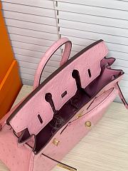 Hermes Birkin 25 Bag Pink Ostrich Gold 25cm - 3