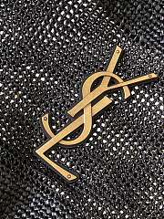 YSL Icare In Raffia Maxi Shopping Bag Black 55x43x5cm - 2