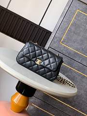 Chanel 25s Flap Bag Black Lambskin 20x11x5.5cm - 1