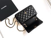 Chanel 25s Flap Bag Black Lambskin 22.5x14x5.8cm - 6
