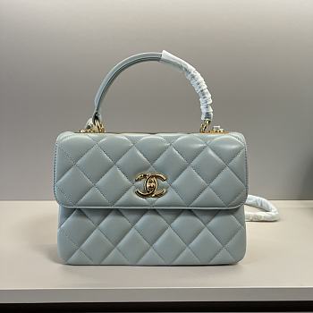 Chanel Trendy Top Handle Light Blue Lambskin Bag 25cm