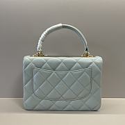 Chanel Trendy Top Handle Light Blue Lambskin Bag 25cm - 4