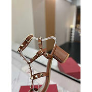 Valentino Garavani Rockstud Heeled Sandals Brown 6cm - 4
