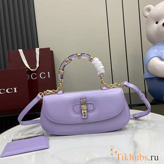 Gucci Bamboo Diva Medium Bag Purple 26.6x13x8cm - 1