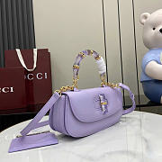 Gucci Bamboo Diva Medium Bag Purple 26.6x13x8cm - 6