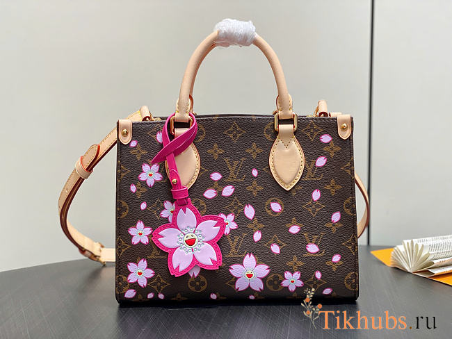 Louis Vuitton LV x TM OnTheGo PM Sakura Brown 25x19x11.5cm - 1