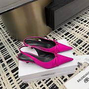 Balenciaga Knife Slingback Kitten Heels Rose Fuchsia 4cm - 1