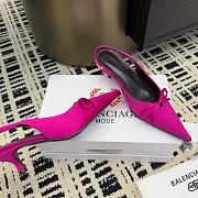 Balenciaga Knife Slingback Kitten Heels Rose Fuchsia 4cm - 3