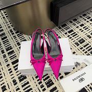 Balenciaga Knife Slingback Kitten Heels Rose Fuchsia 4cm - 2