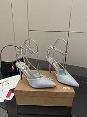 Christian Louboutin Astrid 85 Crystal Silver Heel - 1