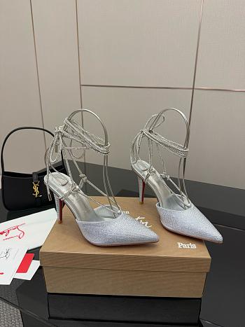 Christian Louboutin Astrid 85 Crystal Silver Heel