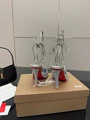 Christian Louboutin Astrid 85 Crystal Silver Heel - 5