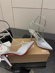 Christian Louboutin Astrid 85 Crystal Silver Heel - 2