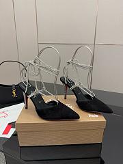 Christian Louboutin Astrid 85 Crystal Black Velvet Heeled - 1
