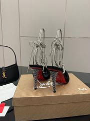 Christian Louboutin Astrid 85 Crystal Black Velvet Heeled - 5