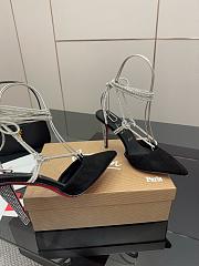 Christian Louboutin Astrid 85 Crystal Black Velvet Heeled - 4