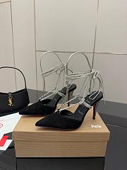 Christian Louboutin Astrid 85 Crystal Black Velvet Heeled - 2