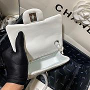 Chanel Mini Flap Bag White Silver Lambskin 17cm - 6