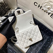 Chanel Mini Flap Bag White Silver Lambskin 17cm - 4
