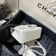 Chanel Mini Flap Bag White Silver Lambskin 17cm - 2