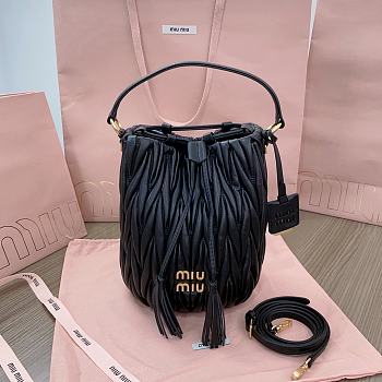 Miu Miu Medium Bucket Bag Black 20x18x14cm