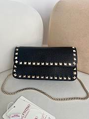 Valentino Garavani Rockstud Wallet On Chain Black 21x6x11cm - 1