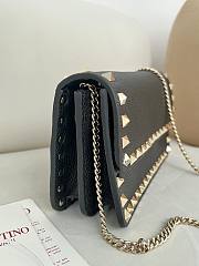 Valentino Garavani Rockstud Wallet On Chain Black 21x6x11cm - 5