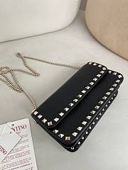 Valentino Garavani Rockstud Wallet On Chain Black 21x6x11cm - 4