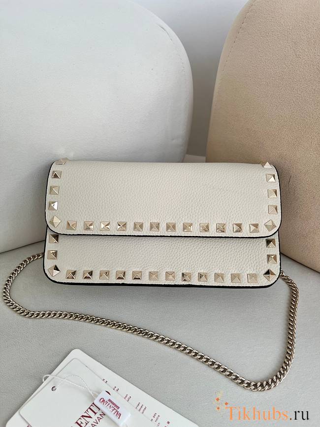 Valentino Garavani Rockstud Wallet On Chain White 21x6x11cm - 1
