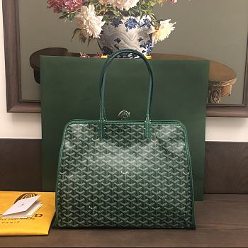 Goyard Goyardine Green Sac Hardy PM Bag 41x30x18cm