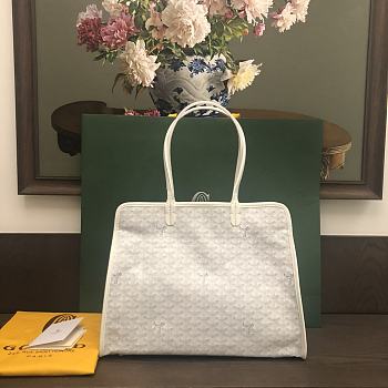 Goyard Goyardine White Sac Hardy PM Bag 41x30x18cm