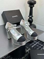 Chanel Mary Janes Silver Heel 12.5cm - 1